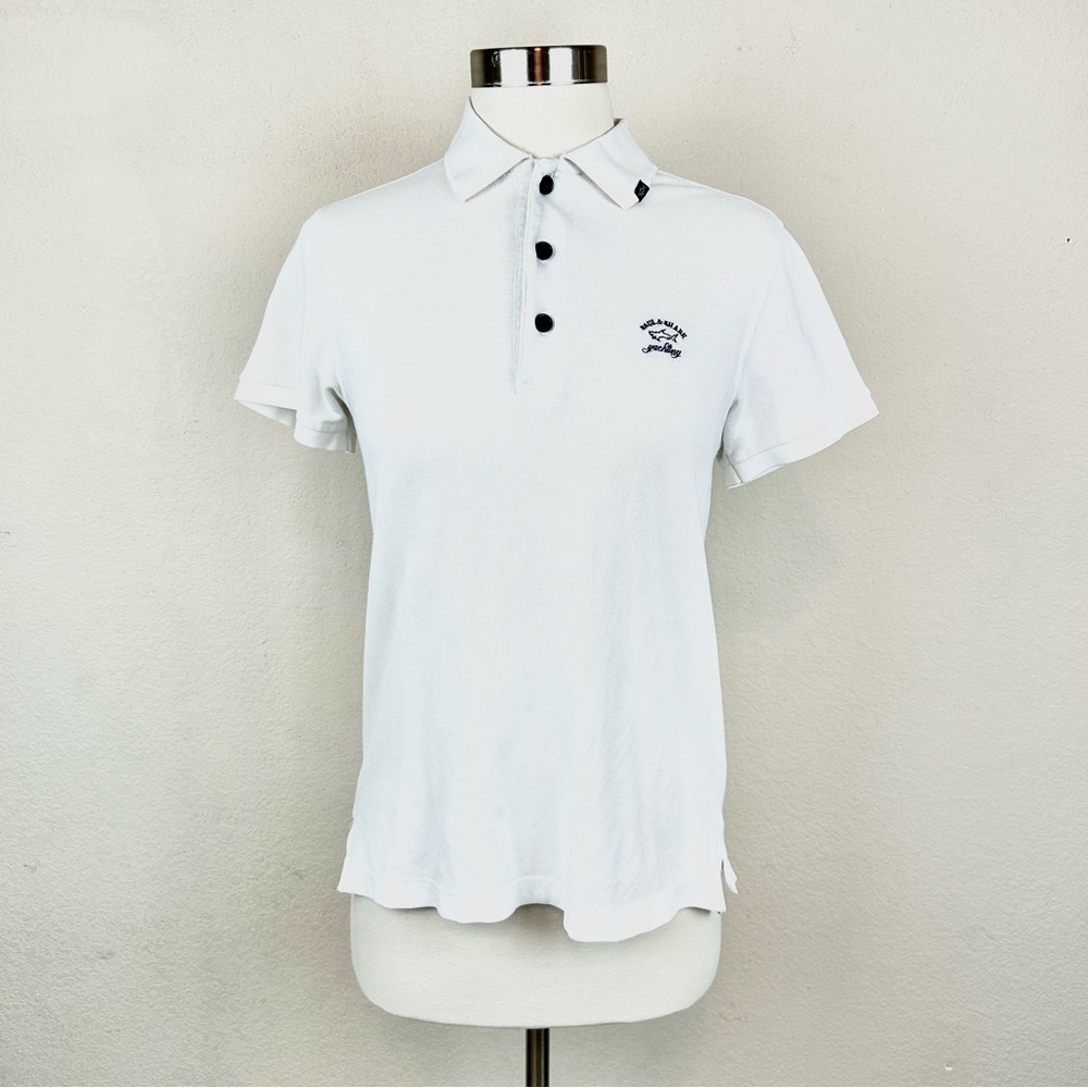 Paul Shark Yachting Collection White Button Down Polo Shirt/Top